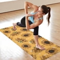 thumbnail image 6 of Yellow Black Polka Dot Sunflower Pattern Hot Yoga Mat Towel Non Slip for Hot Yoga - Quick-Drying Yoga Mat Cover with 4 Corner Pockets with Travel Bag - Hot Yoga Towel Non Slip 70"x26", 6 of 6