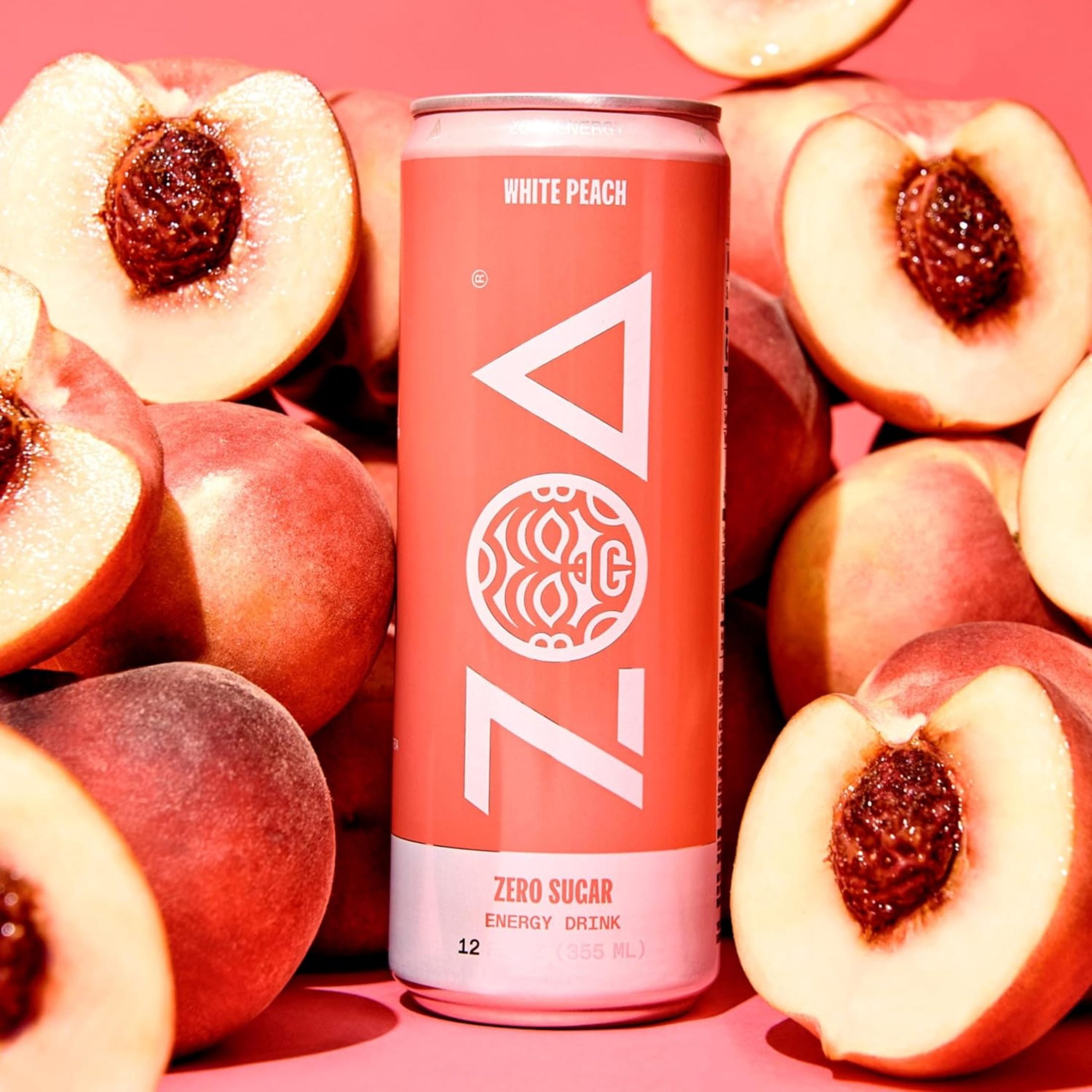 Zoa White Peach Zero Sugar , 12 fl oz Aluminum Can, 0% ABV