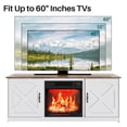 thumbnail image 5 of Ktaxon 55" Farmhouse TV Stand with Fireplace Heater, Mid-Century Wood Entertainment Center with 18" Electric Fireplace Mantel for up to 60" TVs, White & Brown, 5 of 9