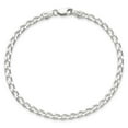 thumbnail image 3 of Finest Gold Sterling Silver 3.2 mm Open Elongated Link Chain Anklet, 3 of 4