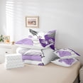 thumbnail image 6 of Homewish Teens Purple Flower Leaves 7-Piece Twin Bedding Sets,Vintage Aesthetic Bedding Comforter Set,Minimalist Mid Century Breathable Sheet Sets,Microfiber Bedroom Decor,Reversible, 6 of 8