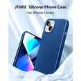 thumbnail image 5 of [5 in 1 for iPhone 13 Mini Case 5.4 inch, with 2 Pack Screen Protector + 2 Pack Camera Lens Protector, Liquid Silicone Slim Shockproof Protective Phone Case… (Blue)……, 5 of 12