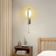 thumbnail image 5 of Aplique de pared metálico con cable, moderno aplique LED cálido, aplique dorado para interiores, ideal para salón, dormitorio, baño, pasillo, entrada, escaleras, mesilla de noche, estilo moderno., 5 of 6