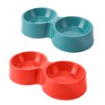 thumbnail image 1 of Laklulu Paquete de 2 comederos para mascotas para perros, gatos, cuenco de doble elevación, contenedor de agua y comida de plástico, 1 of 5