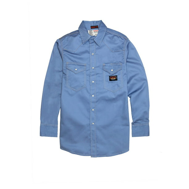 Rasco FR - Rasco FR Work Blue Lightweight Twill Work Shirts with Snaps ...