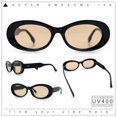 thumbnail image 2 of Womens Oval Mod Vintage Iconic Thick Plastic Fashion Sunglasses Black - Beige, 2 of 8