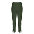 thumbnail image 3 of Women Capris High Waist Stretch Cropped Leggings Lace Hem Cute Capri Pants for Casual Yoga Tunics Matching (3X-Large, Army Green), 3 of 5