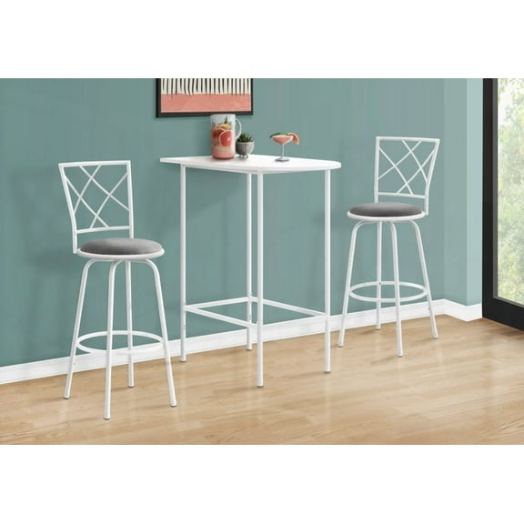 Home Bar with Sturdy White Metal Legs, Bar Height, 36" Rectangular, for Small Kitchens, Contemporary Style