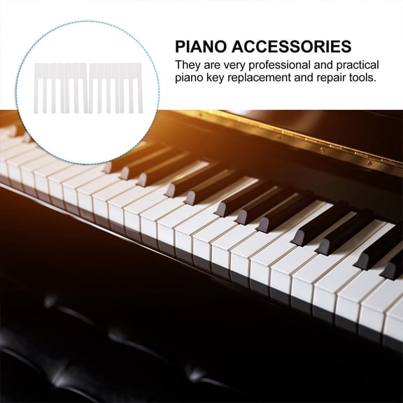 RENACLIPY 52-Pack White Acrylic Piano Key Replacement Parts for Piano Maintenance, Repair, and Restoration
