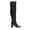 BLACK/PU, variant on BURUDANI Women’s Winter Thigh High Over the Knee Fashion Chunky Heel Long Boots BLACK/SUEDE Size 8.5