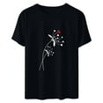 thumbnail image 5 of yievot Chemises pour Femmes Mode Manches Courtes Col Rond Impression de la Saint-Valentin Chandail Décontracté T-Shirt Hauts Chemise, 5 of 5