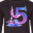 thumbnail image 4 of Inktastic 5th Birthday Mermaid Tail Long Sleeve Youth T-Shirt, 4 of 5