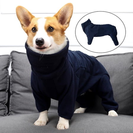 Cute Pet Vest Warm Wind Jacket Medium Large Dogs Fleece Adjustable Soft Pajamas Sleep Costumes Weather S Blue