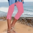 thumbnail image 7 of BLVB Women Capri Pants Stretch Comfy Capri Leggings Elastic Waist Casual Summer Ladies Pull on Capris, 7 of 7