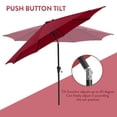 thumbnail image 6 of Patio Umbrella, 9-Feet Outdoor Table Market Umbrella with 8 Ribs and Push Button Tilt and Crank, for Garden Beach Deck, Dark Red, 6 of 8
