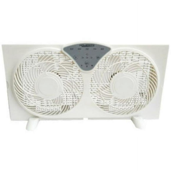 Foshan Bailijian Technology 234591 9 in. 3-Speed Digital Reversible Twin Window Fan&#44; White