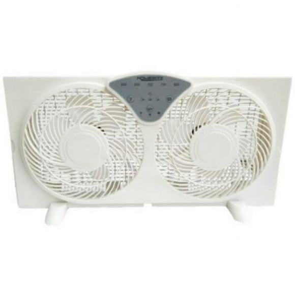 Foshan Bailijian Technology 234591 9 in. 3-Speed Digital Reversible Twin Window Fan, White