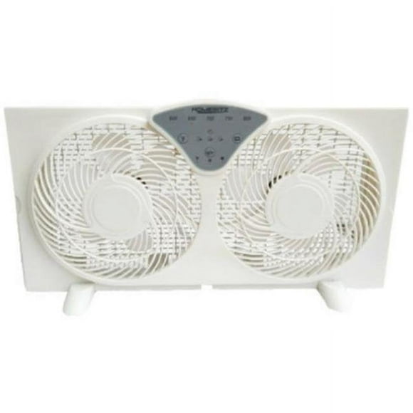 Foshan Bailijian Technology 234591 9 in. 3-Speed Digital Reversible Twin Window Fan&#44; White