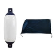 thumbnail image 4 of Quzzie Boat Fender Inflatable Dock Part Marine Buoy Ribbed PVC Enhanced Protection Impact Absorption With Cover Easy Installation Suitable for Container Ships Large Docks Ports Yachts 68cmx21cm, 4 of 8