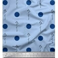 thumbnail image 1 of Soimoi Blue Cotton Cambric Fabric Dots & Leaves Decor Fabric Printed Yard 58 Inch Wide, 1 of 3