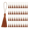 thumbnail image 1 of Unique Bargains 45 Pcs Mini Marque-Page Soyeux à Pompons, Fil Dentaire Doux Fait Main avec Boucle de Cordon, Rouge Brun, 1 of 6