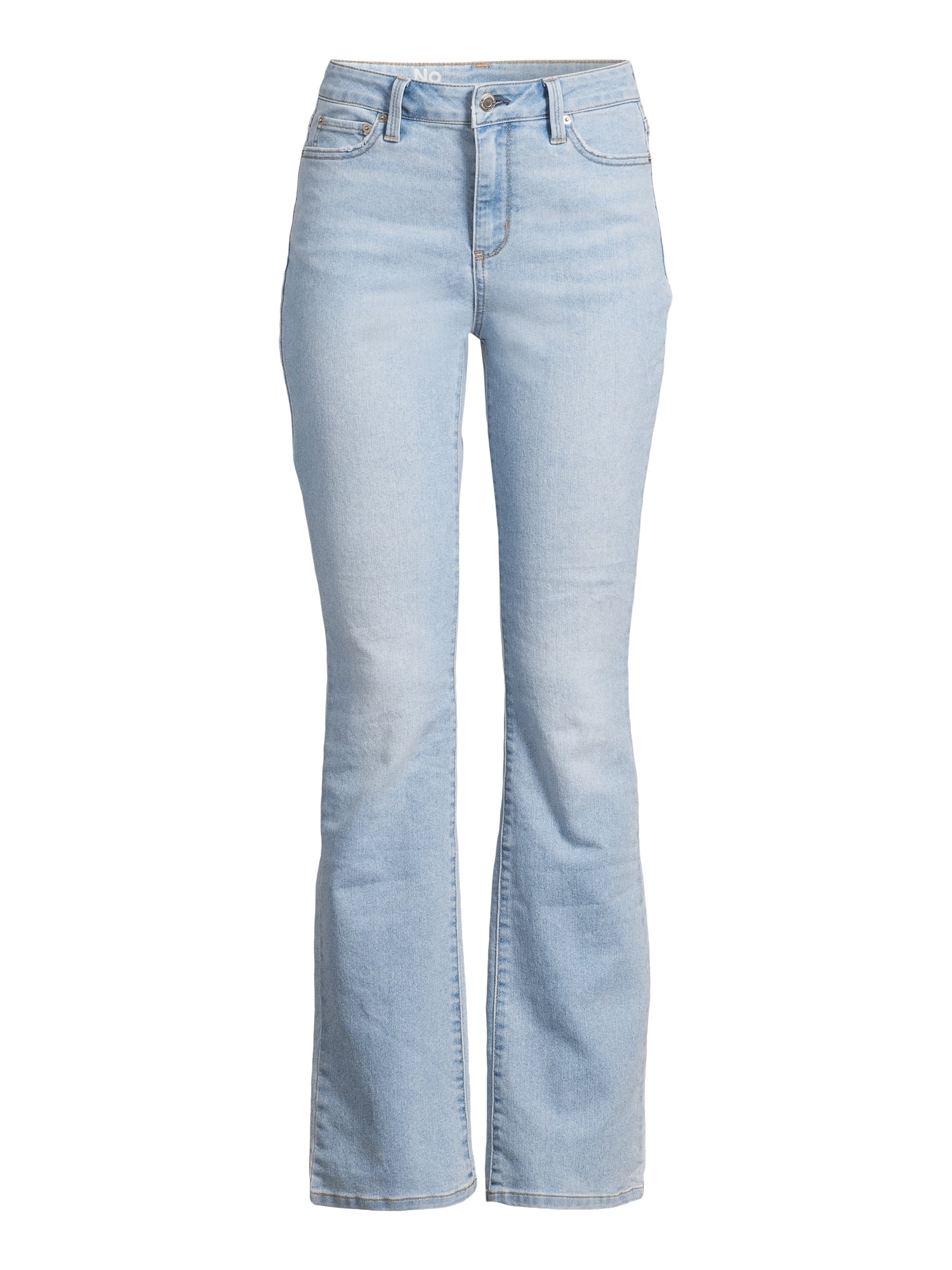 No Boundaries Mid Rise Bootcut Jeans, 32” Inseam, 1 or 2-Pack, Women’s