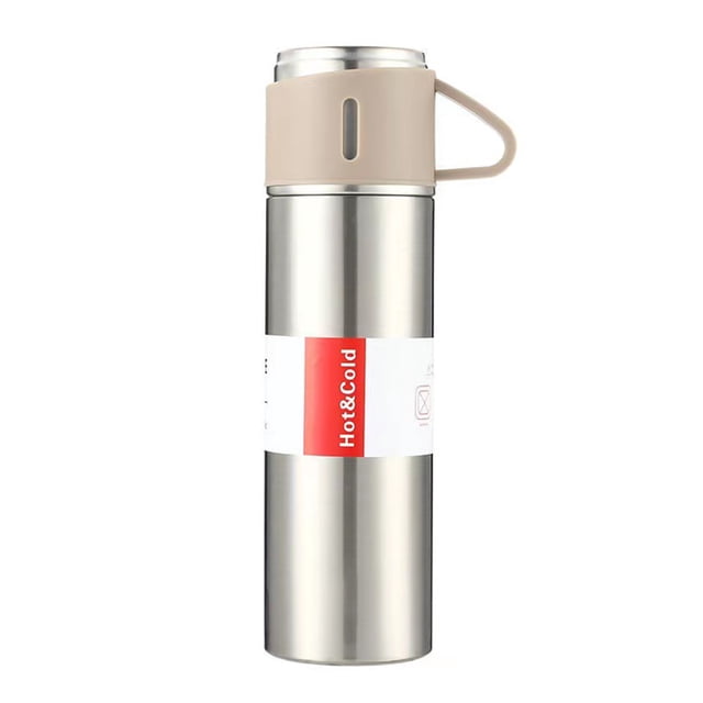 Botella de agua aislada al vacío de acero inoxidable de doble capa Taza de café Botella térmica 12H Meterk Silver