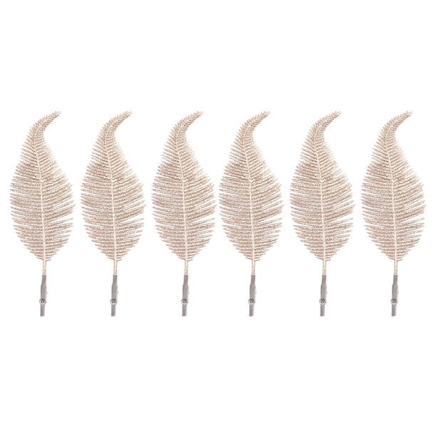 Ounissouiy Adorno de plumas de Navidad de 6 piezas, adorno extraíble reutilizable para restaurante, boda, centro comercial, accesorios de Type6 NO6