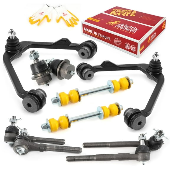 Metrix Premium Chassis Parts - Front End Suspension Kit Fits 97-03 Ford F-150 RWD, 98-02 Lincoln Navigator RWD, Replacement Ball Joints, Tie Rod Ends, Sway Bar Links, Control Arms