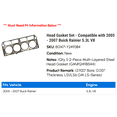 thumbnail image 2 of Head Gasket Set - Compatible with 2005 - 2007 Buick Rainier 5.3L V8 2006, 2 of 2