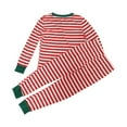 thumbnail image 3 of Fiomva Family Matching Pajamas Set Christmas PJ's Sleepwear Printed Top and Striped Bottom, 3 of 10