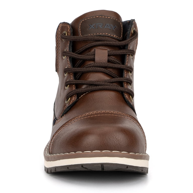 Xray Footwear Brown Faux Leather Lace-Up Mid Top Casual Boots Xray Footwear Men main image 2