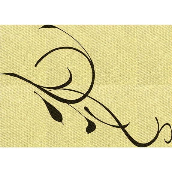 Ahgly Company Indoor Rectangle Patterned Corn Yellow Area Rugs, 8' x 12'