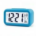 thumbnail image 1 of Despertador digital mejorado de plástico, pantalla de temperatura, control de luz, función de repetición, calendario, funciona con pilas, brillo ajustable, para mesita de noche, para todos, 1 of 1