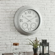 FirsTime & Co.® Silver Wilmington Outdoor Clock, Galvanized Silver, 24 in