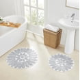 thumbnail image 1 of Bursting Flower 2 Pc Bath Rug Set - WHITE/LIGHT (30" ROUND & 24" ROUND), 1 of 1