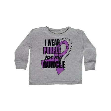 

Inktastic Chronic Pain I Wear Purple For My Guncle Gift Toddler Boy or Toddler Girl Long Sleeve T-Shirt