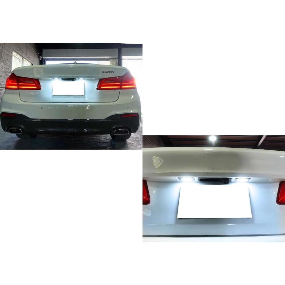 Can-Bus Error Free OEM-Fit 3W Full LED License Plate Light Kit For BMW Gxx Chassis Code G20 3 Series, G30 5 Series, G05 X5, Powered By 12-Piece Ice Blue Aqua LED Diodes