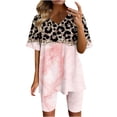 thumbnail image 2 of Ensembles Assortis pour Femmes Été Mode pour Femmes Blouse à Col en V T-Shirts à Manches Courtes Shorts Ensembles de Tenue Décontractée Ensembles Assortis en Liquidation, 2 of 4