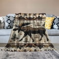 thumbnail image 2 of Nawypu Retro Moose Bedding Throw Blanket,Vintage Rustic Cottage Elk Deer Farmhouse Country Style All Season Flannel Soft Warm Microplush Lightweight Thermal for Sofa Bed Bedroom, 2 of 6