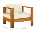 thumbnail image 2 of vidaXL Solid Acacia Wood Garden Chair with Cushion Outdoor Lounge Cream/Gray, 2 of 4