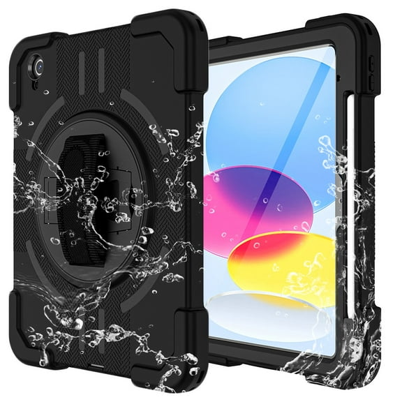 AICase Waterproof Case for iPad(A16) 11th Generation 11 inch 2025 Case Built-in Stand with Screen Protector with Pencil Holder & Shoulder Strap Handle Full-Body Rugged Cover
