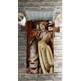 thumbnail image 2 of Ambesonne Western Quilted Coverlet 2 Pcs, America Retro Rodeo, Twin Size, Brown Beige, 2 of 2
