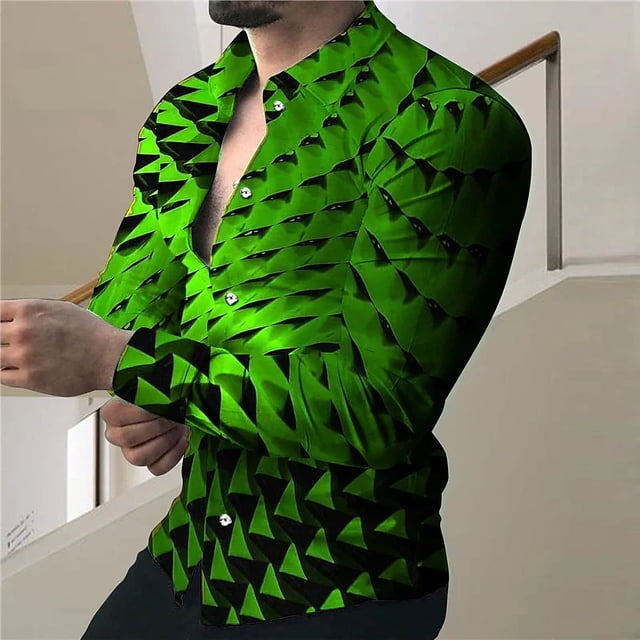 Nueva camisa blanca de un solo pecho con solapa de manga larga y bola de lujo social de moda para hombres, ropa de diseñador para hombres con estampado informal