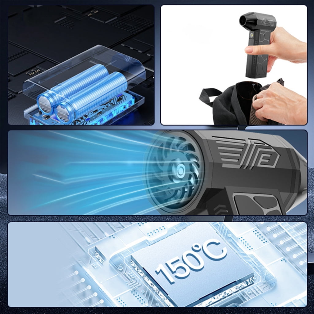 Compacts LED Light And Blower Electric Air Dusters Powerful Blower for Outdoor Camping and Hiking Lover