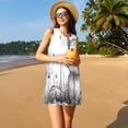 thumbnail image 3 of Fotbe Cute Cat Meadow Sketch Vestido de Verano sin Mangas para Mujer – Vestido Midi Línea A, Estilo Camiseta Floral, Vestido Playero Casual y Fluido, 3 of 7