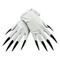 thumbnail image 2 of Gothic Halloween Claw Gloves Witch Vampire Long Fingernail Short Stretch Mittens for Masquerade Stage Performance Horror Role Play Cosplay Costume Accessories, 2 of 6