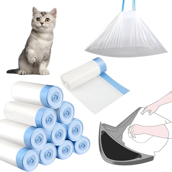 ACDANC 2026 New 160Count Cat Litter Box Liner Bags with Drawstring Compatible with Litter-Robot 3/4 Waste Drawer Liners Cat Litter Bags 9-11 Gallons Replacement Waste Bags for Cat Pan Waste