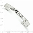 thumbnail image 2 of Sterling Silver Believe Antiqued Cuff Bangle (Weight: 8.64 Grams, Length: Inches), 2 of 2