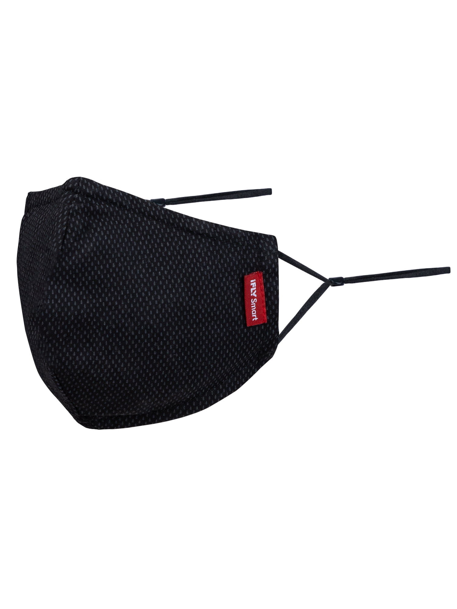 iFLY Smart Reusable Adjustable Cloth Face Mask with Filter Black